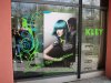 Kley Friseure, München, Schaufensterverklebung, Fensterbeschriftung, Artwork, Digitaldruck, Schrift auf Glas, Montage, Werbebeschriftung
